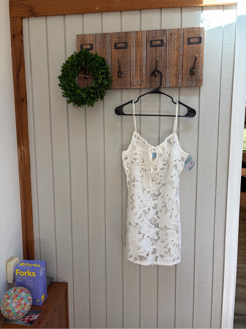 Shade & Shore NWTs White Crochet Swim Coverup Slip
